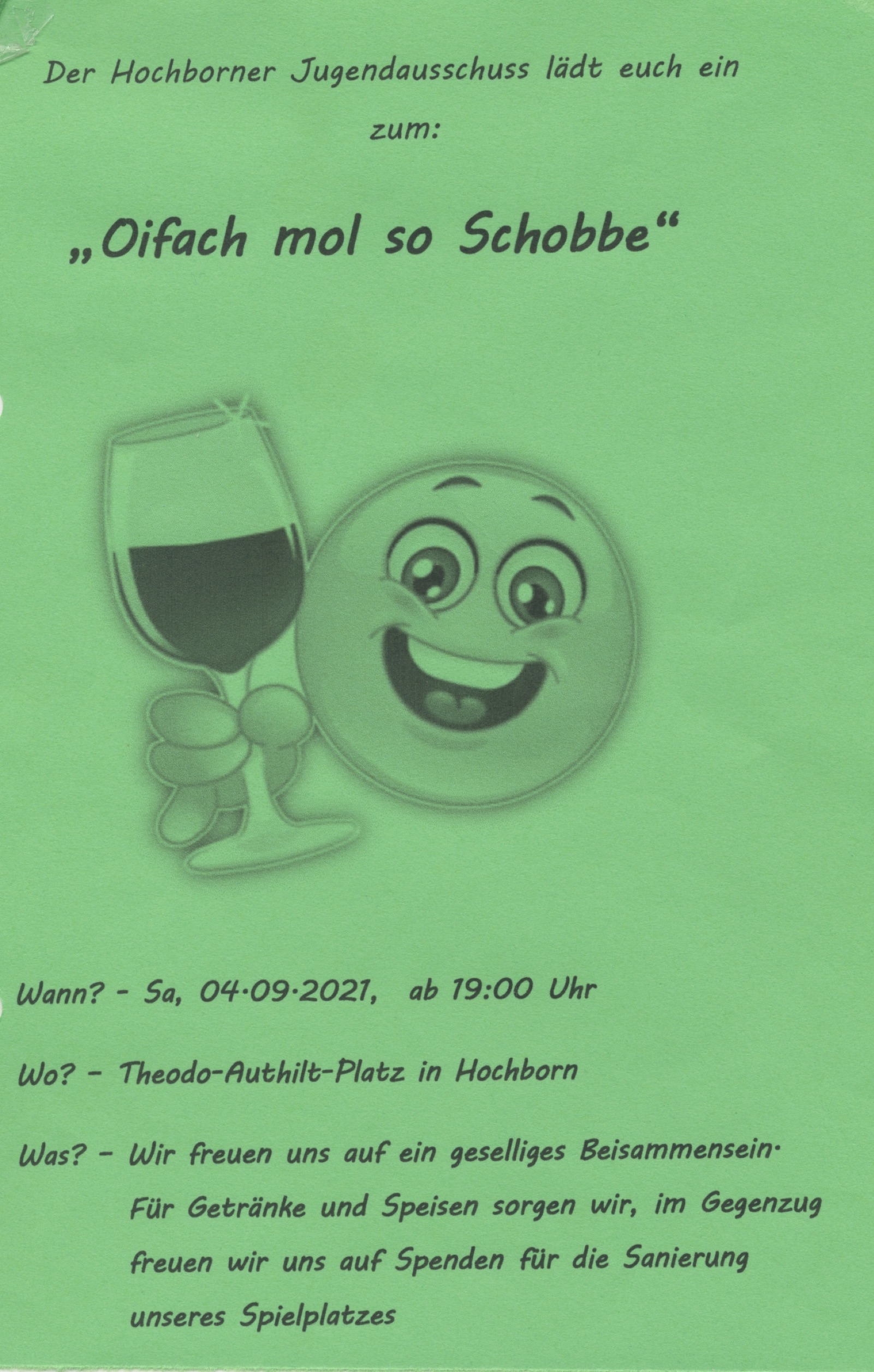 Einladung Oifach Schobbe